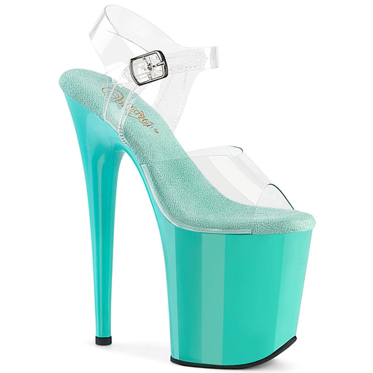 Pleaser Women's Platform Shoes FLAMINGO-808 Clr/Aqua