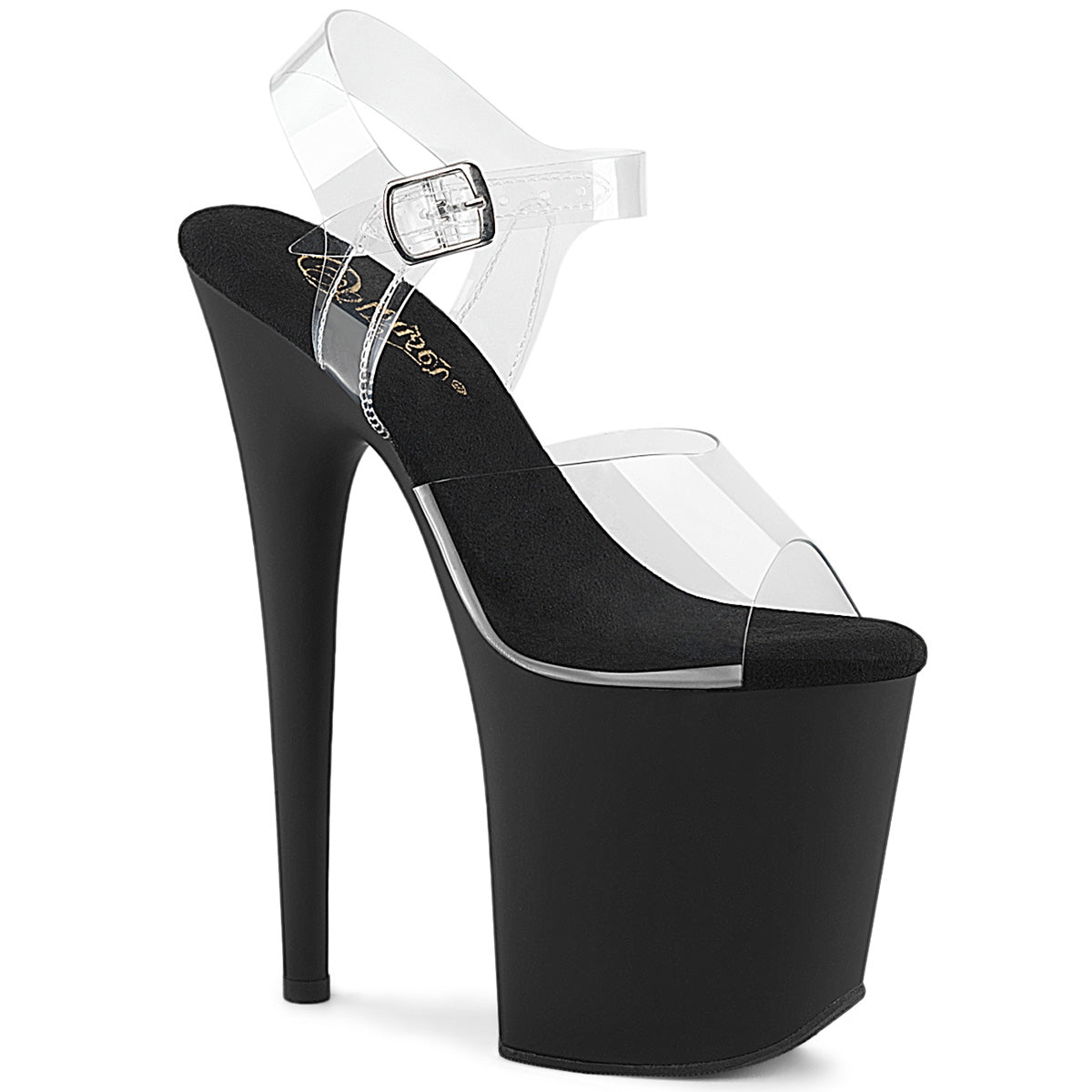 Pleaser Women's Platform Shoes FLAMINGO-808 Clr/Blk Matte