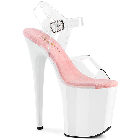 Pleaser Women's Platform Shoes FLAMINGO-808 Clr-B. Pink/Wht