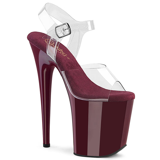 Pleaser Women's Platform Shoes FLAMINGO-808 Clr/Burgundy