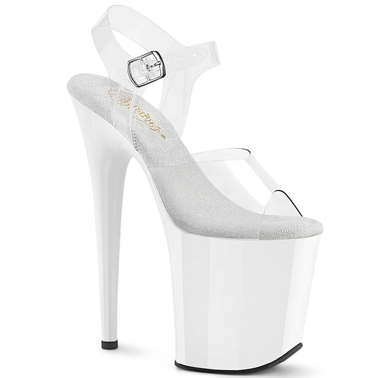 Pleaser Women's Platform Shoes FLAMINGO-808 Clr/Wht