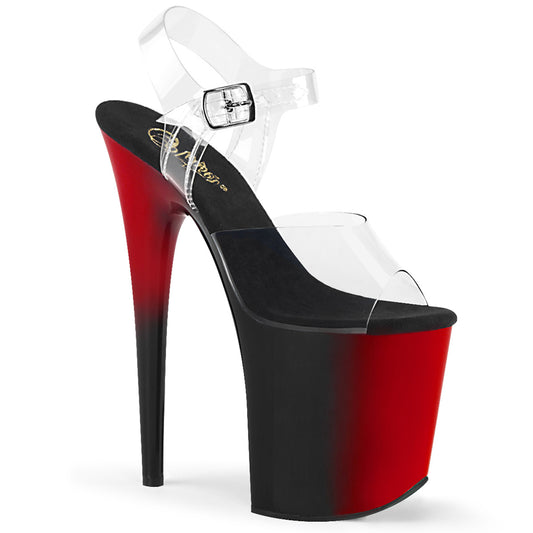 Pleaser Womens Sandals FLAMINGO-808BR Clr/Red-Blk