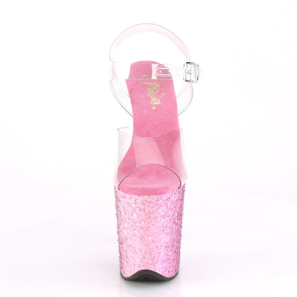 Pleaser Womens Sandals FLAMINGO-808CF Clr/Pink Confetti