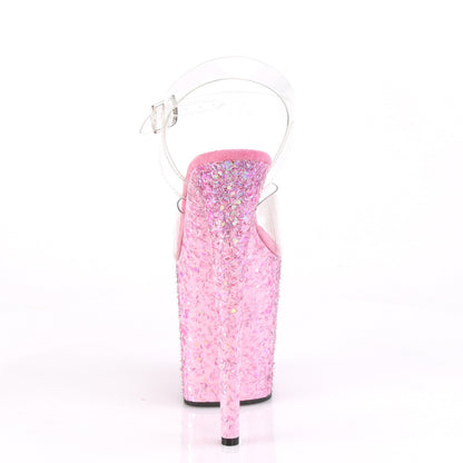 Pleaser Womens Sandals FLAMINGO-808CF Clr/Pink Confetti