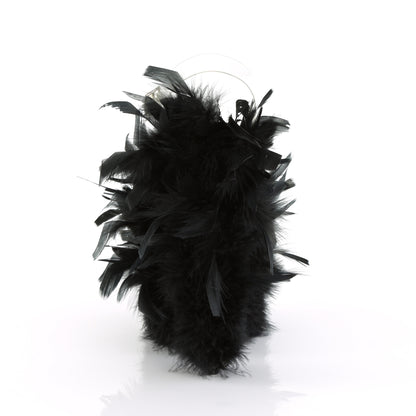 Pleaser Damen Sandalen FLAMINGO-808f CLR / BLK Marabou Feder