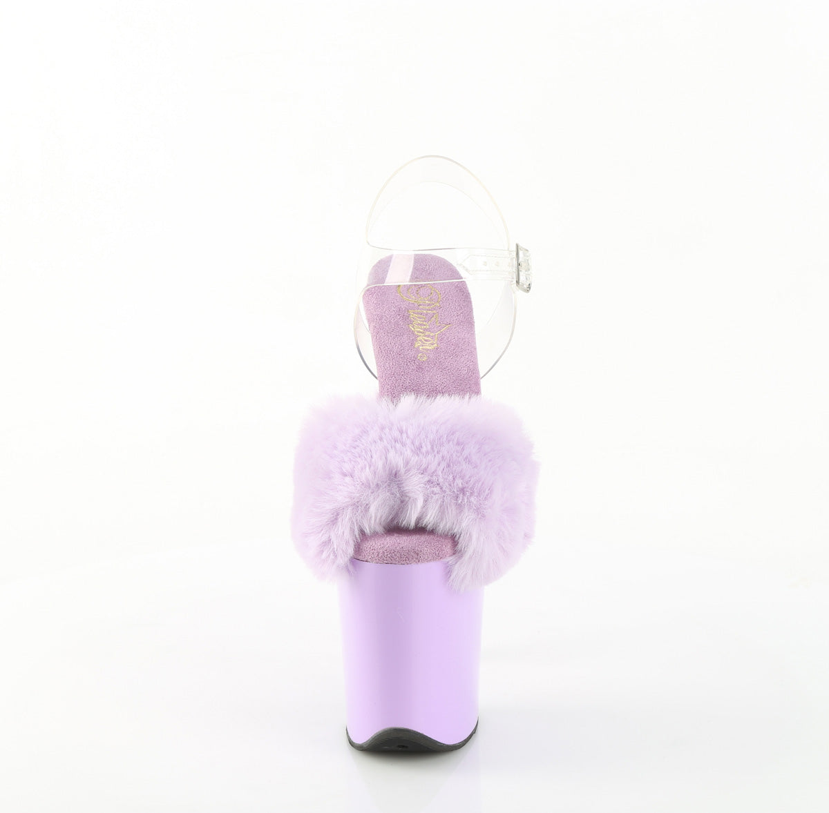 Pleaser Women's Platform Shoes FLAMINGO-808FUR Lavender Faux Fur-Clr TPU/Lavender