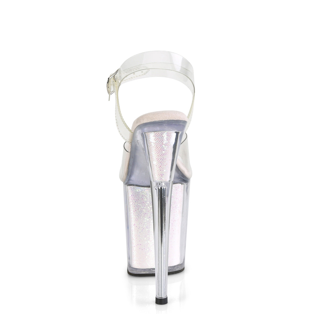 Pleaser Damen Sandalen FLAMINGO-808G CLR / Opal Glittereinsätze
