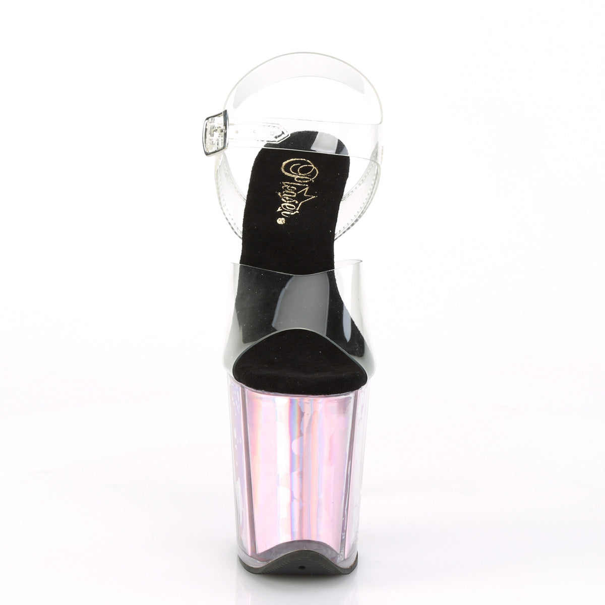 Pleaser Womens Sandals FLAMINGO-808HGI Clr/Pink Hologram Inserts