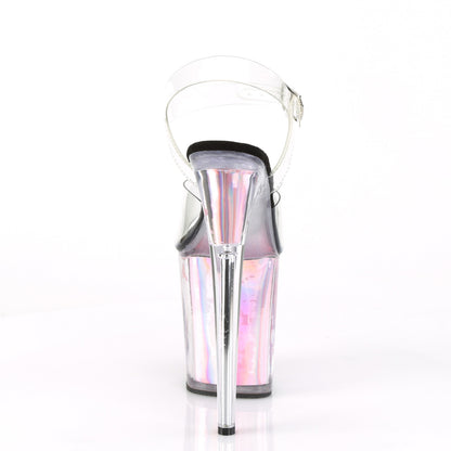 Pleaser Womens Sandals FLAMINGO-808HGI Clr/Pink Hologram Inserts