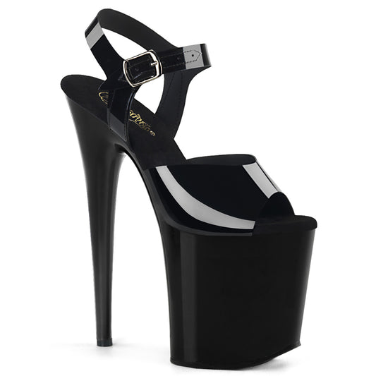 Pleaser Womens Sandals FLAMINGO-808N Blk (Jelly-Like) TPU/Blk