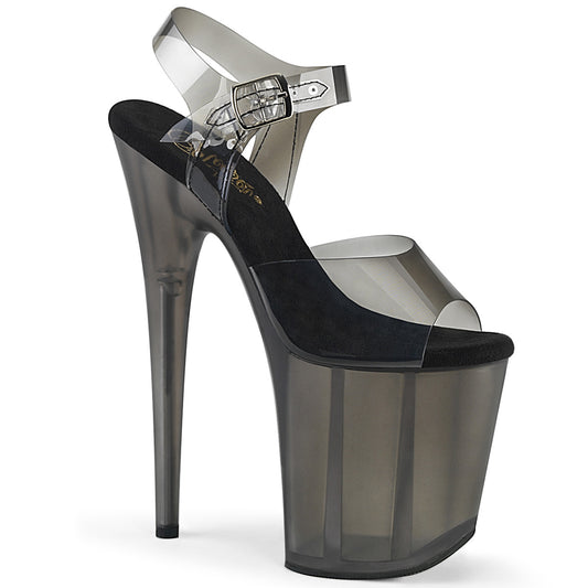 Pleaser Womens Sandals FLAMINGO-808N-T Blk Gradient TPU/Smoke Tinted