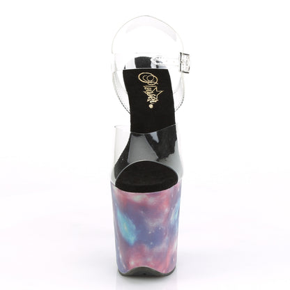 Pleaser Womens Sandals FLAMINGO-808REFL Clr/Purple-Blue Reflective