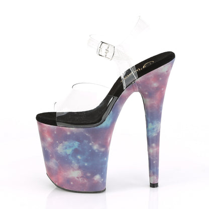 Pleaser Womens Sandals FLAMINGO-808REFL Clr/Purple-Blue Reflective