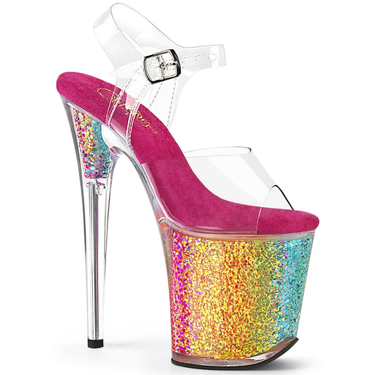 Pleaser   FLAMINGO-808RG-02 CLR/Rainbow Konfetti