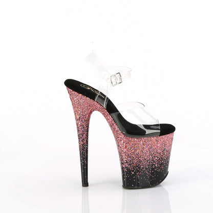 Pleaser   FLAMINGO-808SS Clr/Blk-Pink Multi Glitter