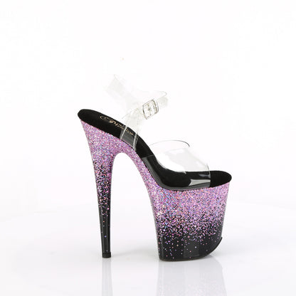Pleaser   FLAMINGO-808SS CLR/BLK-Purpur Multi Glitter
