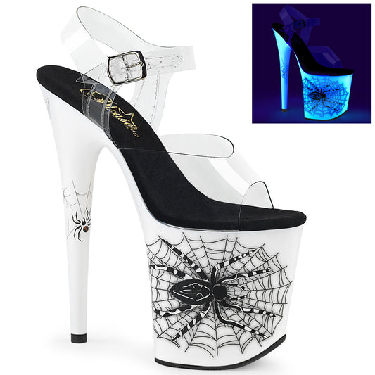 Pleaser Womens Sandals FLAMINGO-808SW Clr/Neon White
