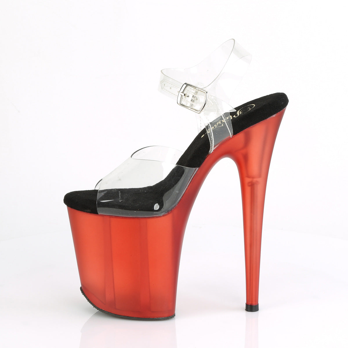 Pleaser Womens Sandals FLAMINGO-808T Clr/Frosted Red
