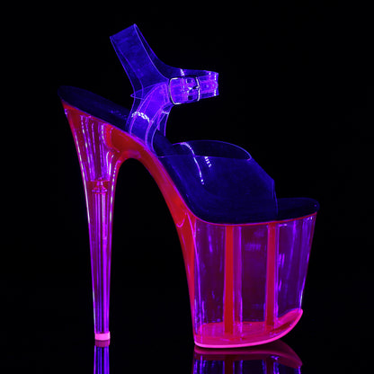 Pleaser Womens Sandals FLAMINGO-808UVT Clr/H. Pink Tinted