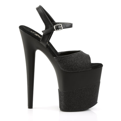 Pleaser Womens Sandals FLAMINGO-809-2G Blk Glitter/Blk-Glitter