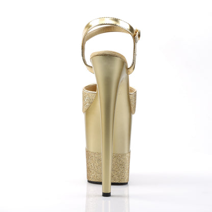 Pleaser Womens Sandals FLAMINGO-809-2G Gold Glitter/Gold-Glitter