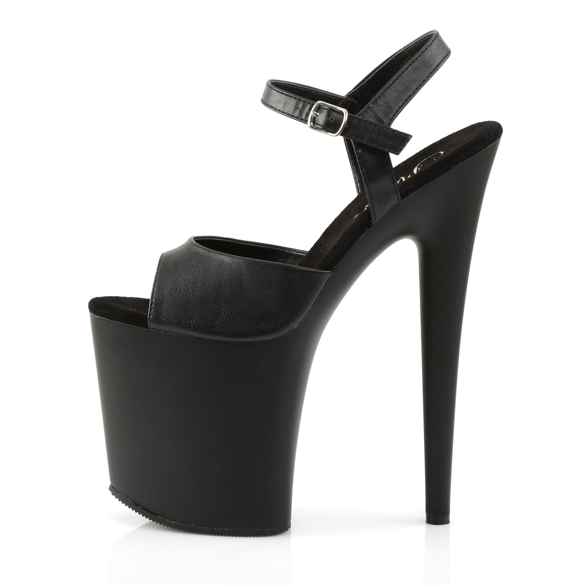 Pleaser Womens Sandals FLAMINGO-809 Blk Faux Leather/Blk Matte