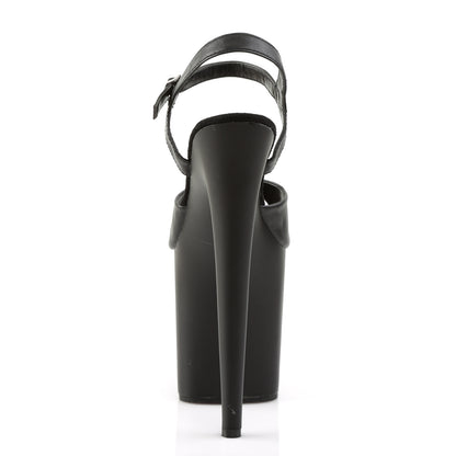 Pleaser Womens Sandals FLAMINGO-809 Blk Faux Leather/Blk Matte