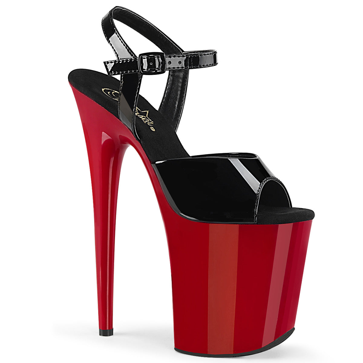 Pleaser Damen Sandalen FLAMINGO-809 blk pat / rot