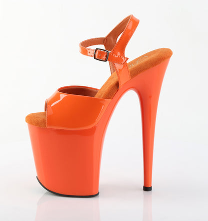 Pleaser Women's Platform Shoes FLAMINGO-809 Orange Pat/Orange