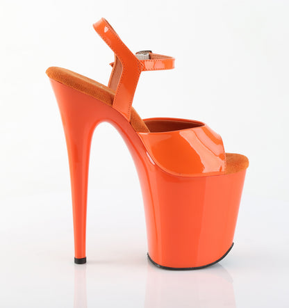 Pleaser Women's Platform Shoes FLAMINGO-809 Orange Pat/Orange