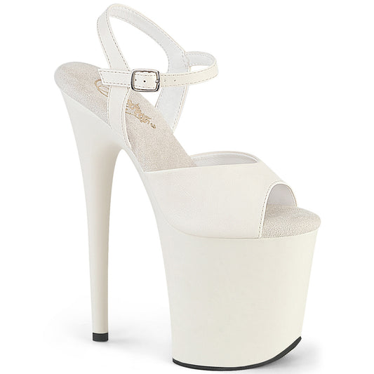 Pleaser Women's Platform Shoes FLAMINGO-809 Off-Wht Faux Leather/Off-Wht Matte