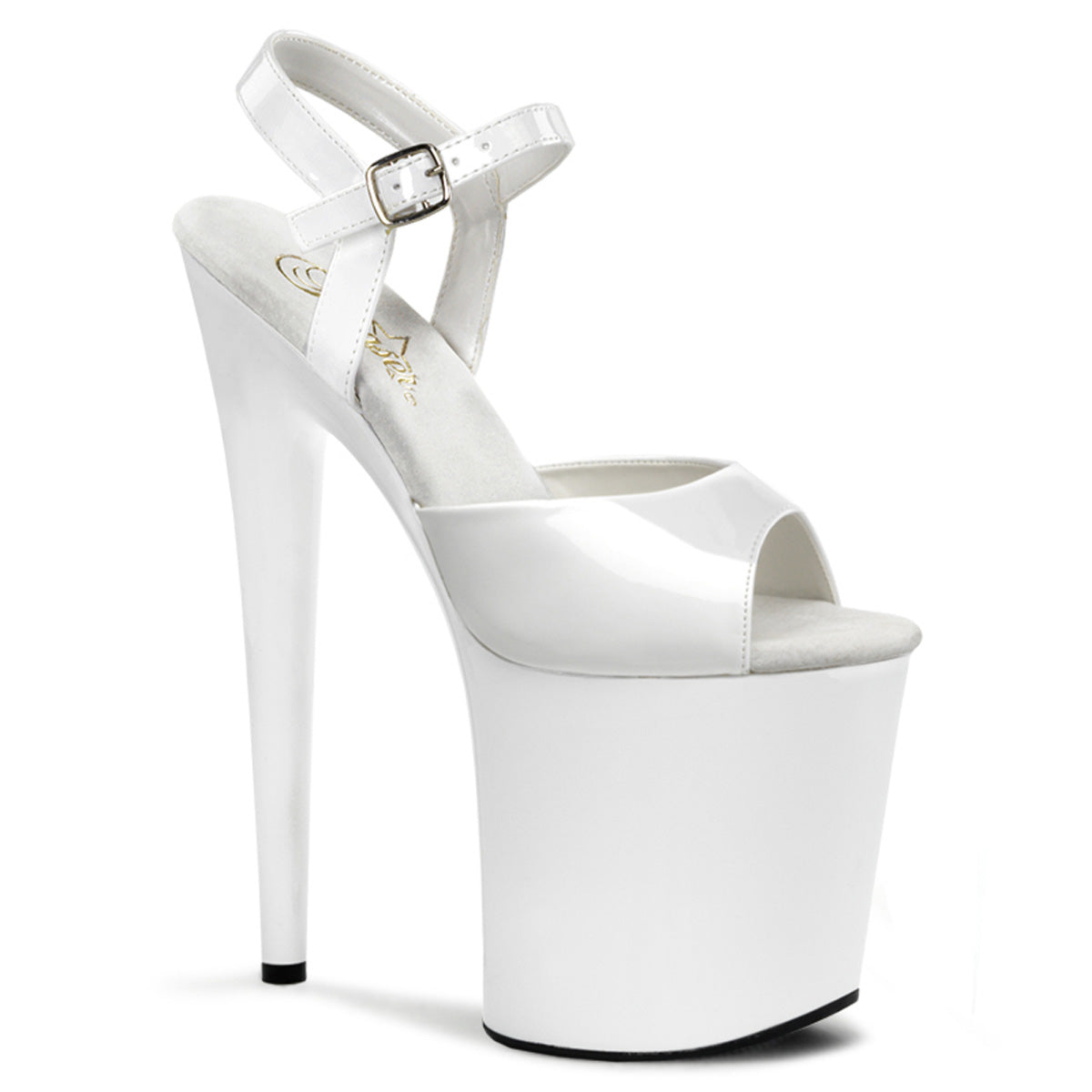 Pleaser Womens Sandals FLAMINGO-809 Wht Pat/Wht