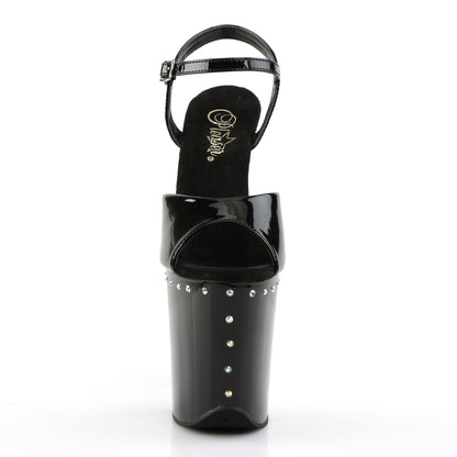 Pleaser Damen Sandalen FLAMINGO-809abls BLK Pat / BLK