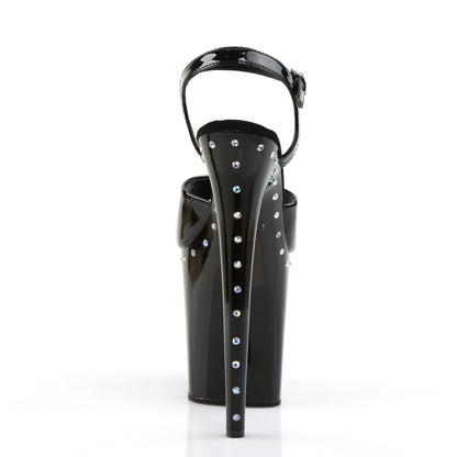 Pleaser Damen Sandalen FLAMINGO-809abls BLK Pat / BLK