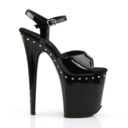 Pleaser Damen Sandalen FLAMINGO-809abls BLK Pat / BLK