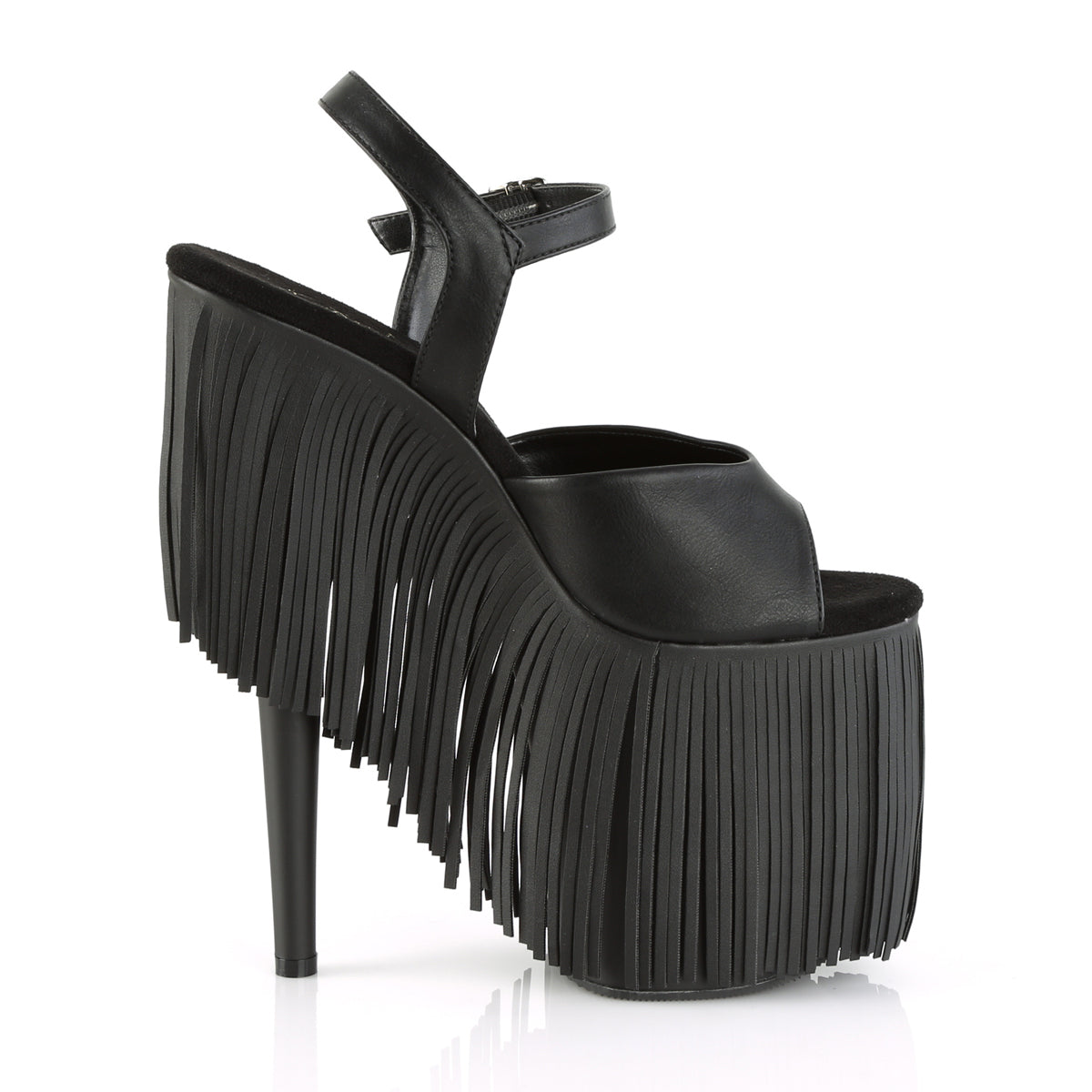 Pleaser Damen Sandalen FLAMINGO-809FRG BLK FAUX Leder / BLK Matte