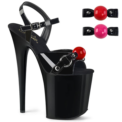 Pleaser Womens Sandals FLAMINGO-809GB Blk Pat/Blk