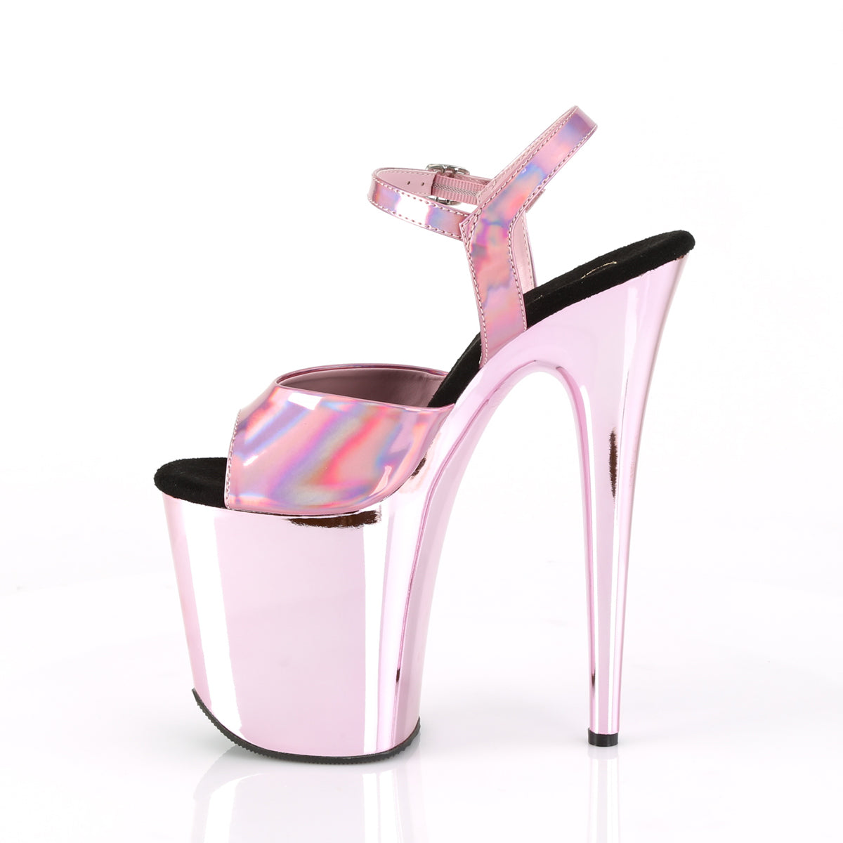 Pleaser Womens Sandals FLAMINGO-809HG B. Pink Hologram/B. Pink Chrome