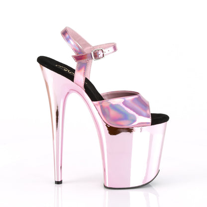 Pleaser Womens Sandals FLAMINGO-809HG B. Pink Hologram/B. Pink Chrome