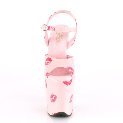 Pleaser Womens Sandals FLAMINGO-809KISSES B. Pink Faux Leather/B. Pink Faux Leather