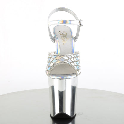 Pleaser Womens Sandals FLAMINGO-809MMRS Slv Hologram/Slv Chrome