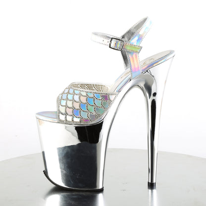 Pleaser Womens Sandals FLAMINGO-809MMRS Slv Hologram/Slv Chrome