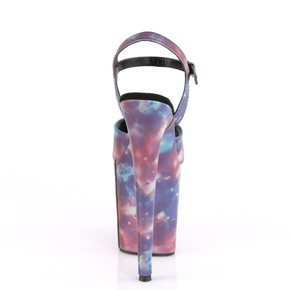 Pleaser Damen Sandalen FLAMINGO-809REFL Lila-Blau reflektierend / lila-blaues Nachdruck.