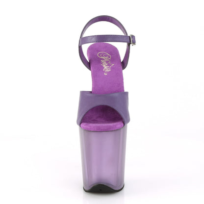Pleaser Womens Sandals FLAMINGO-809T Purple Faux Leather/Frosted Purple