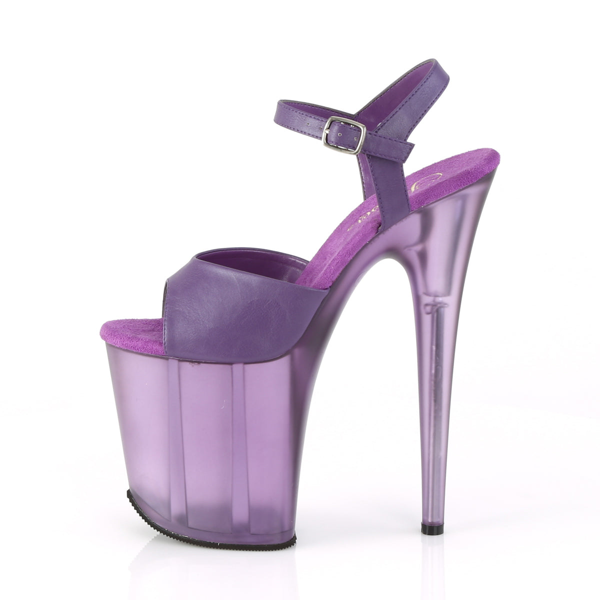 Pleaser Womens Sandals FLAMINGO-809T Purple Faux Leather/Frosted Purple