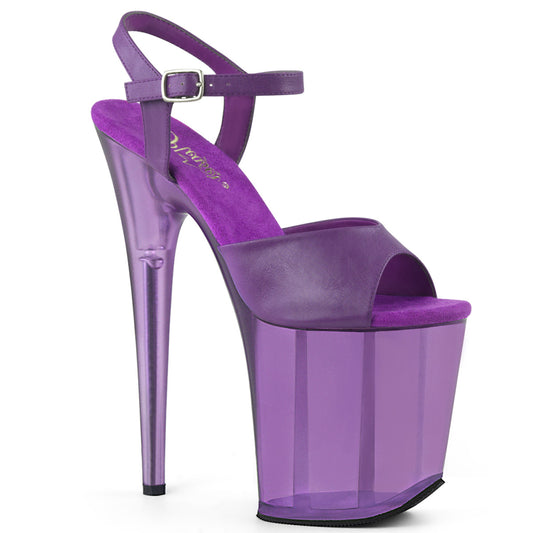 Pleaser Womens Sandals FLAMINGO-809T Purple Faux Leather/Frosted Purple