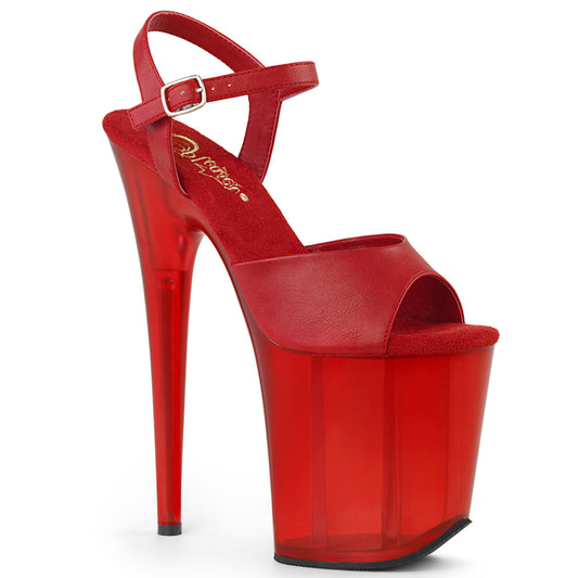 Pleaser Damen Sandalen FLAMINGO-809t rotes Kunstleder / mattiertes Rot