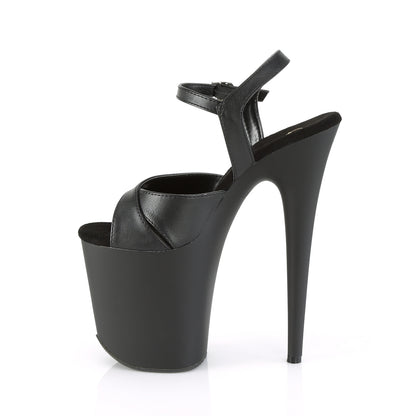 Pleaser Damen Sandalen FLAMINGO-816 BLK Faux Leder / BLK Matte