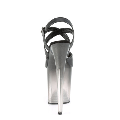 Pleaser Womens Sandals FLAMINGO-822T Blk Faux Leather/Faded Blk