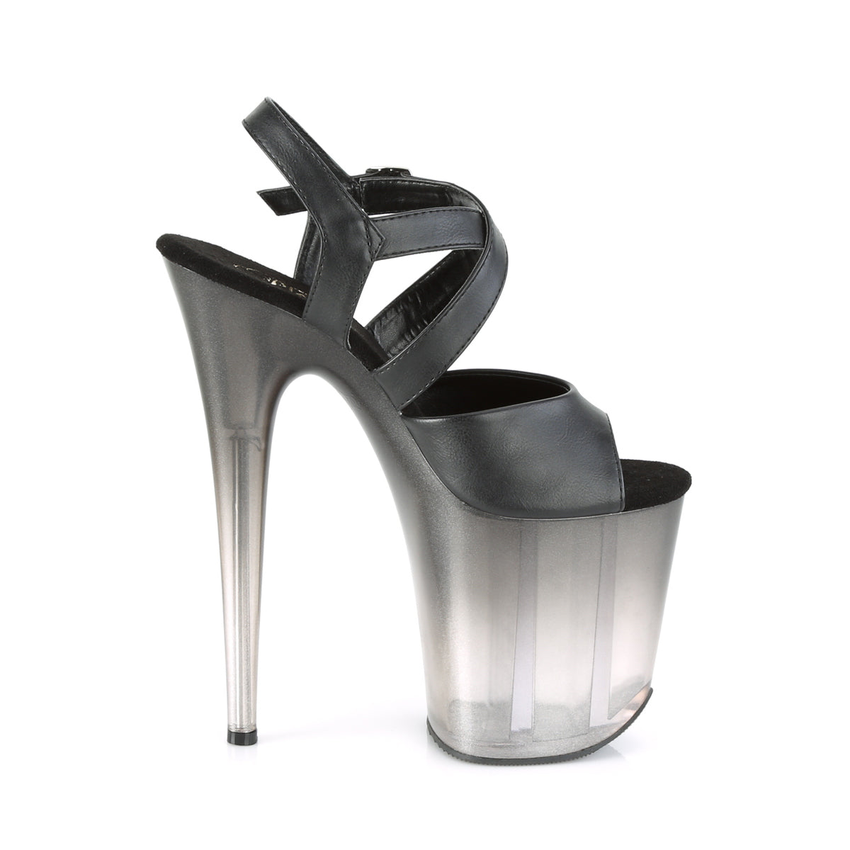 Pleaser Womens Sandals FLAMINGO-822T Blk Faux Leather/Faded Blk